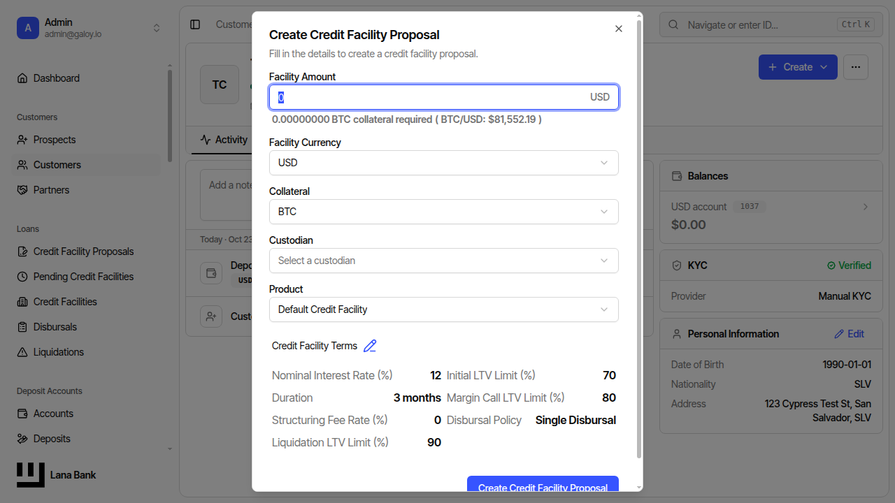 Open proposal form