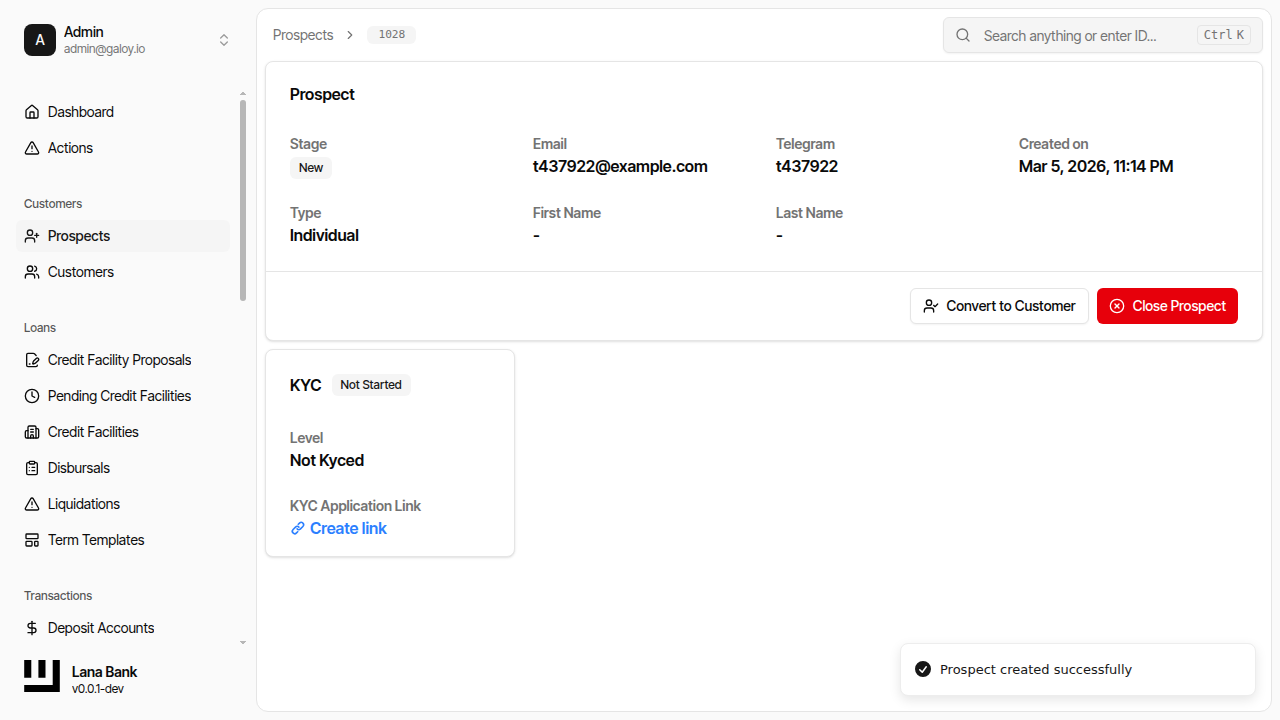 Customer details page
