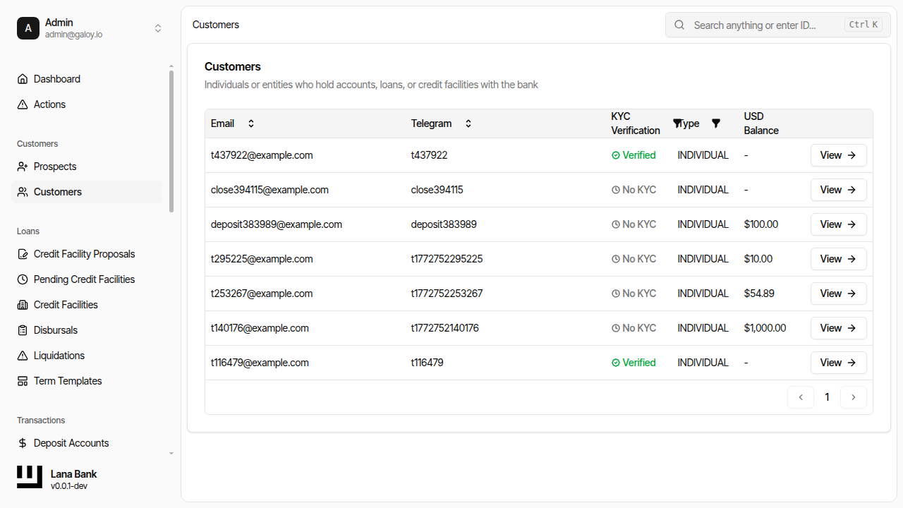 Customer visible in list