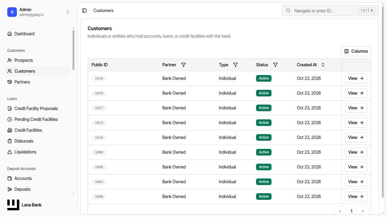 Customer visible in list