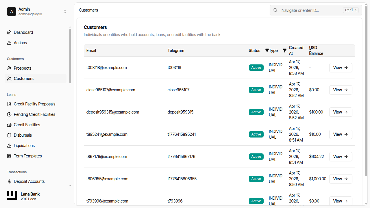 Customer visible in list
