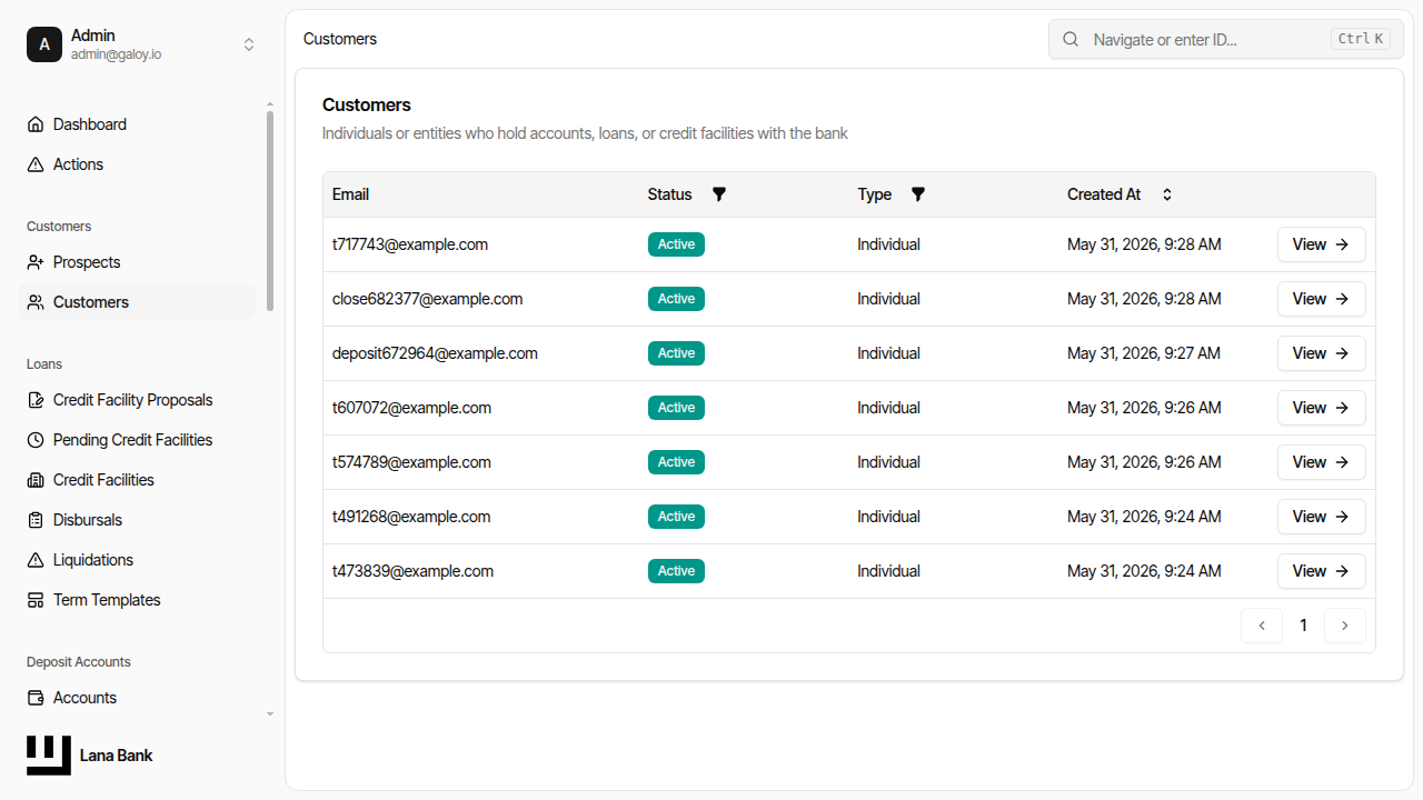 Customer visible in list