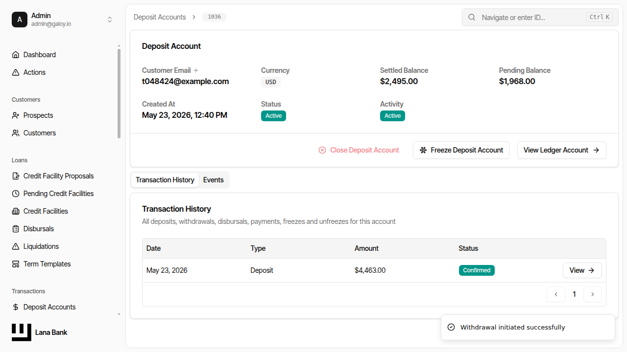 Submit withdrawal