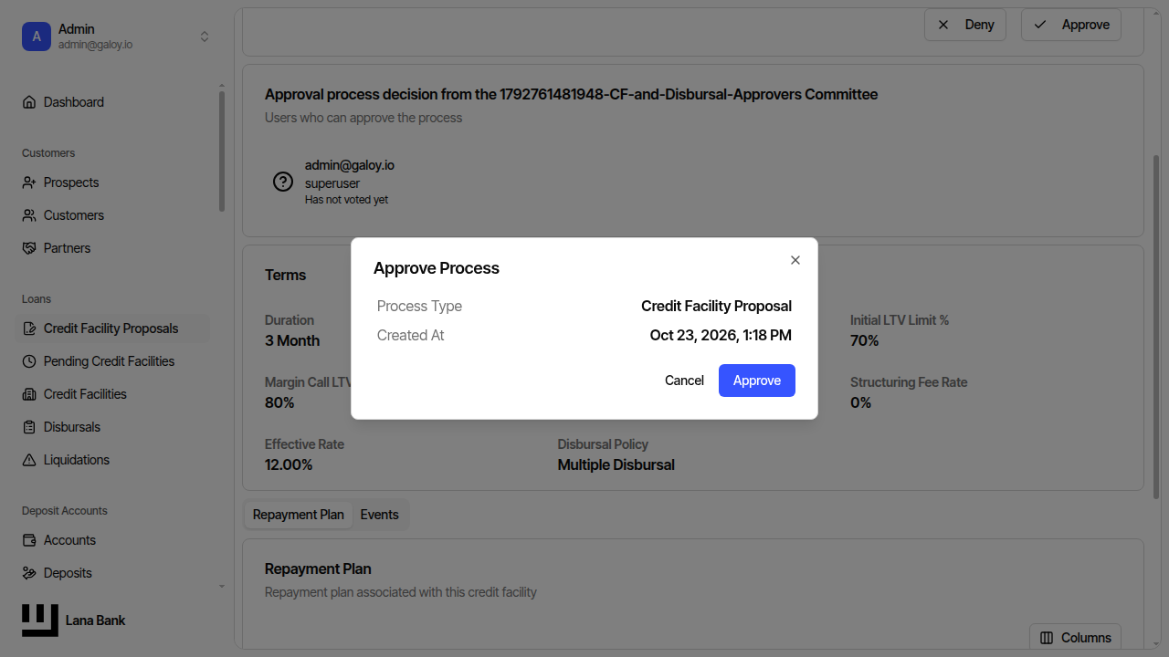 Approve proposal dialog