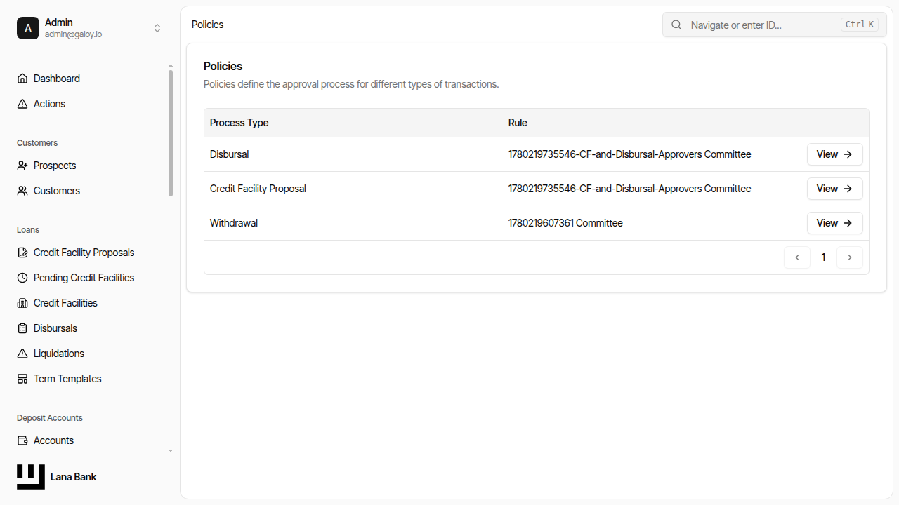 Visit policies page