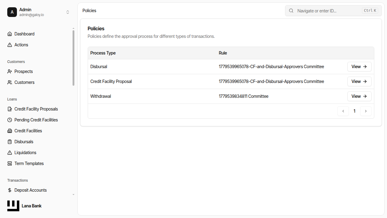 Visit policies page