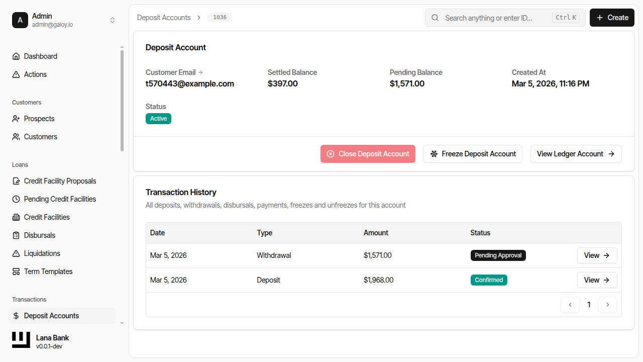 Withdrawal in transaction history