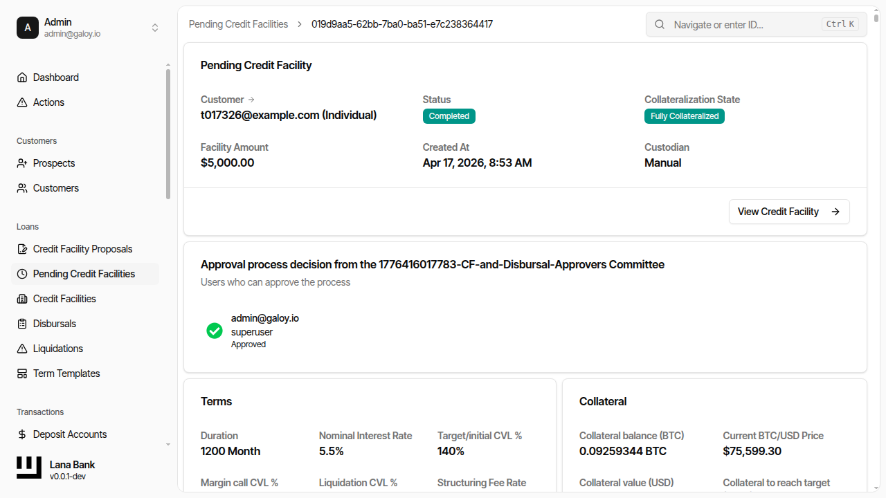 Pending facility completed
