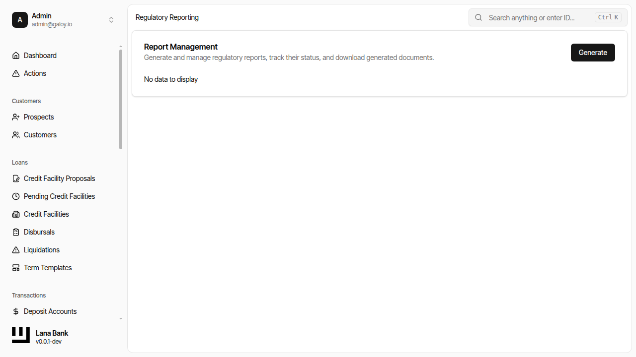 Generate report button