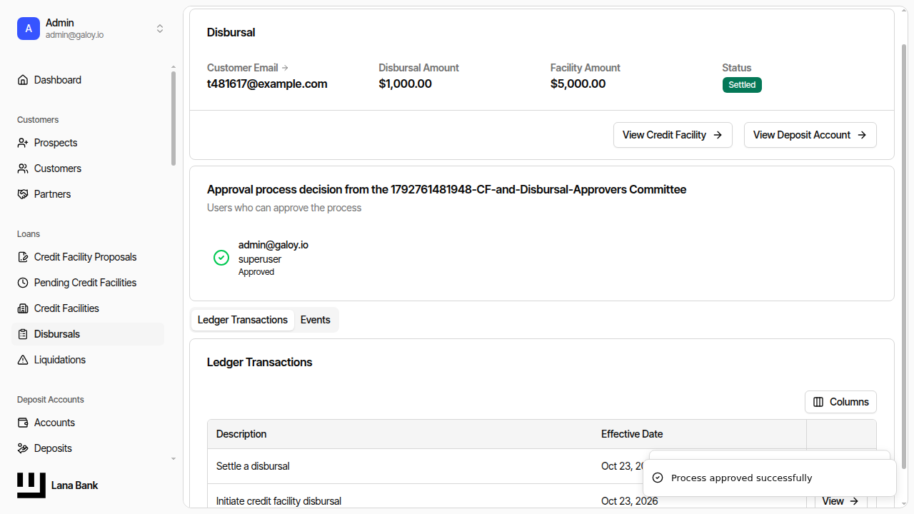 Disbursal settled