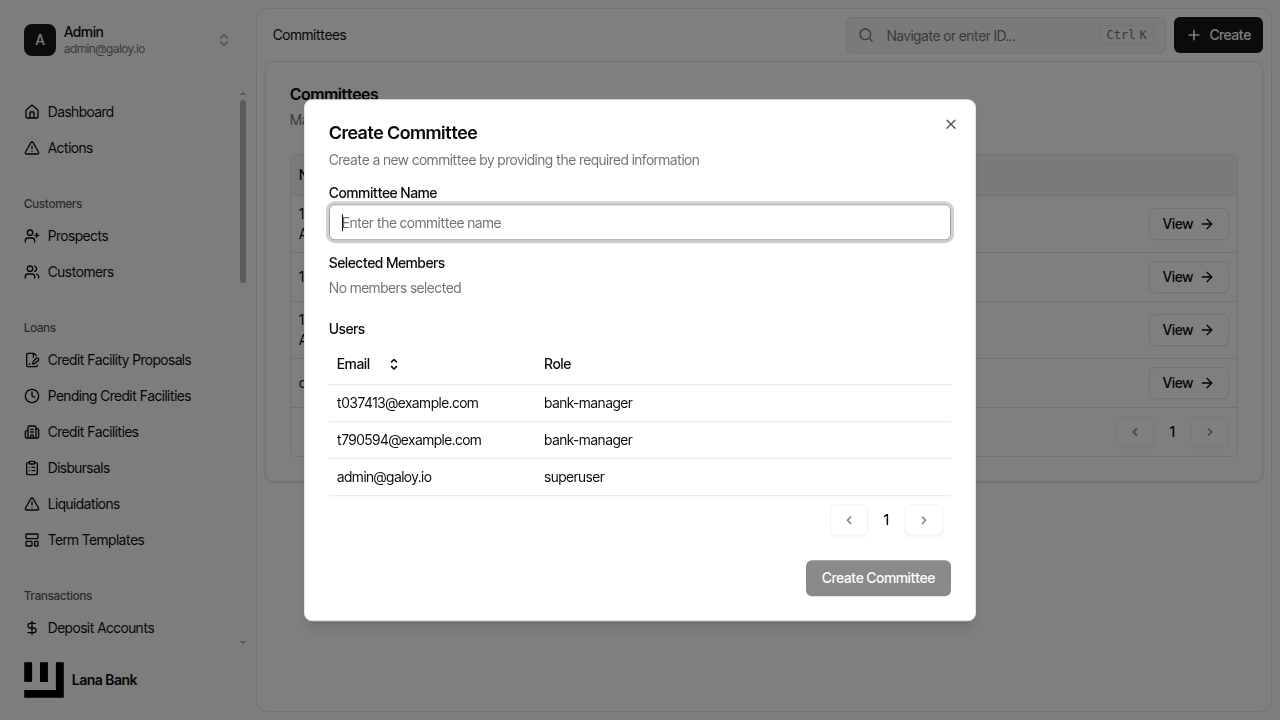 Click create committee