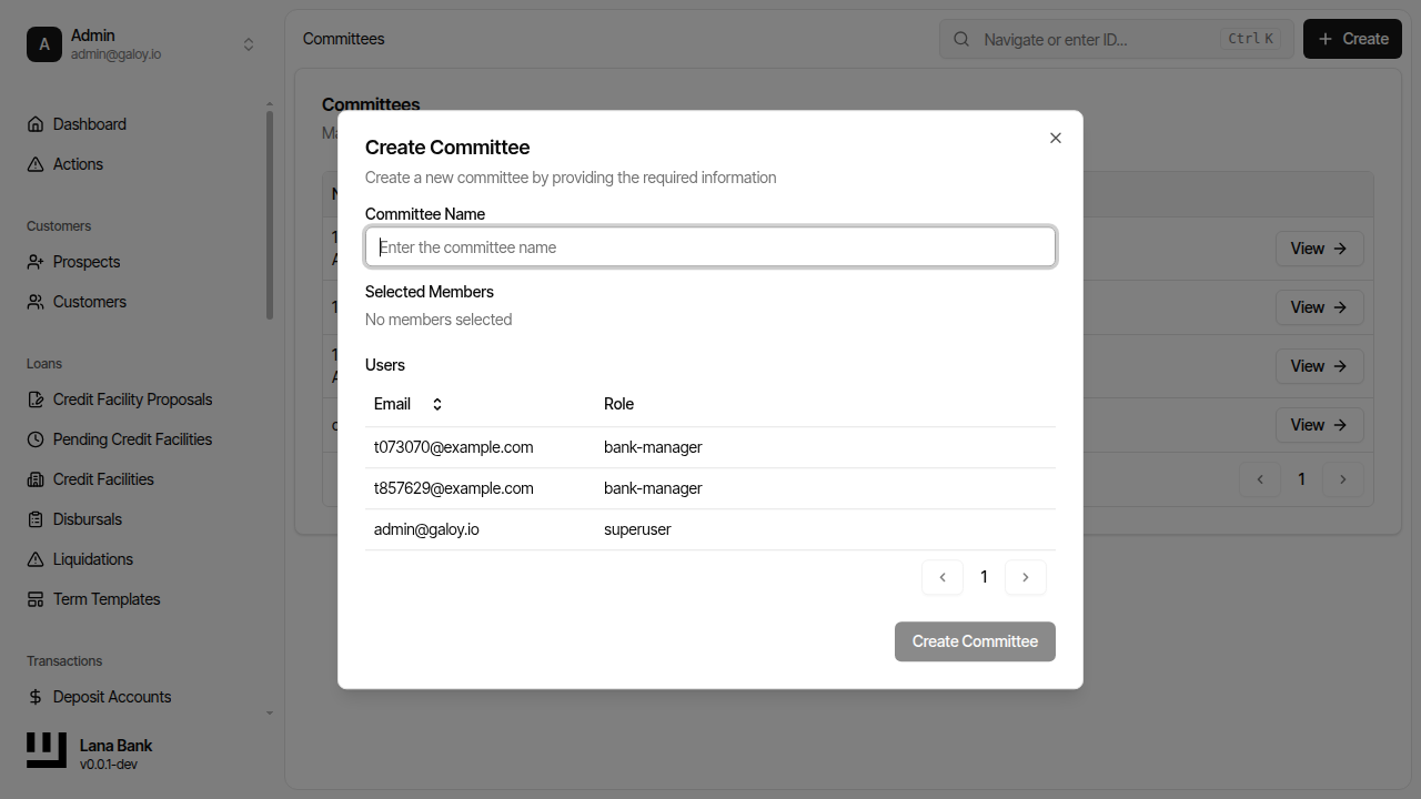 Click create committee