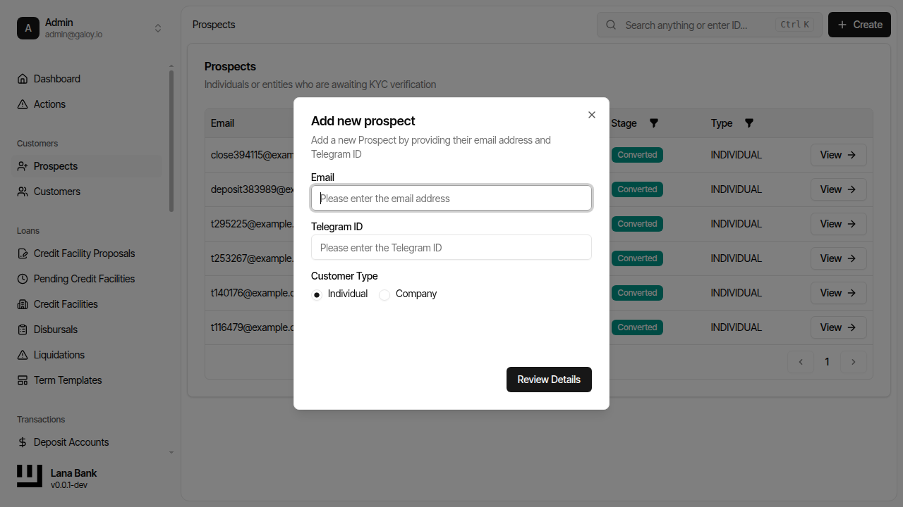 Click create customer