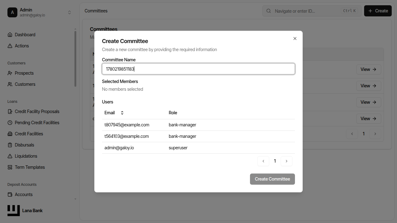 Fill committee name