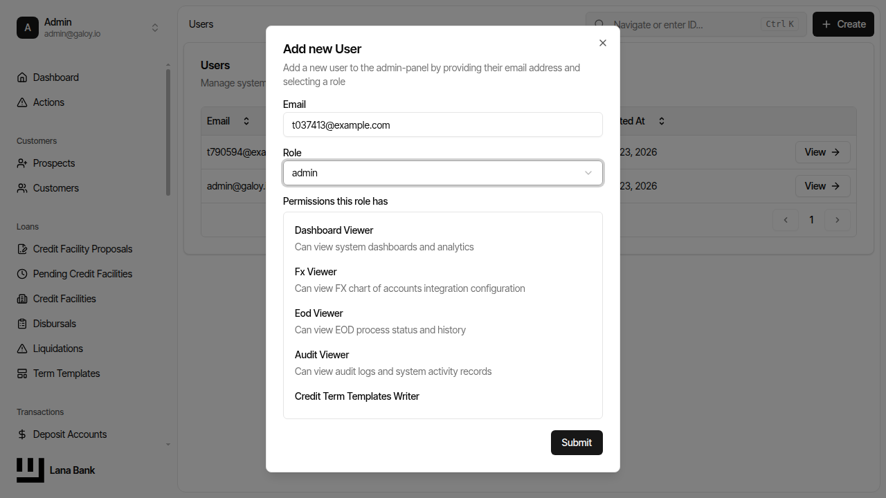Assign admin role