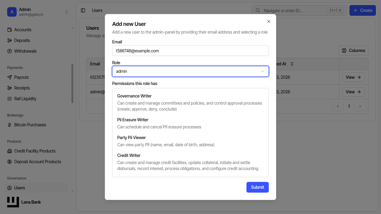 Assign admin role