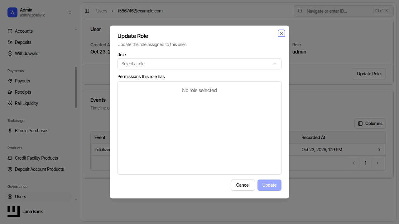 Update user roles