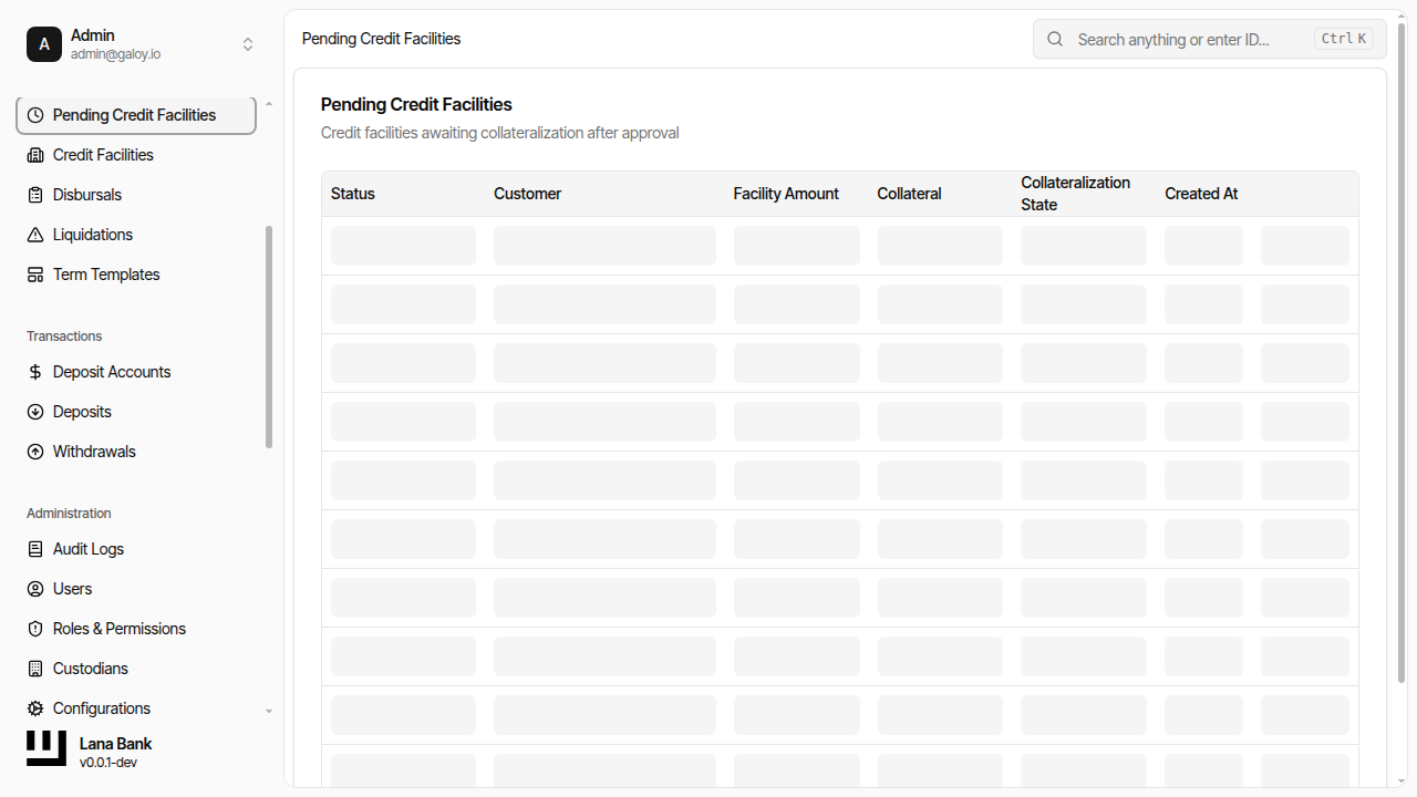 Balance sheet pending layer