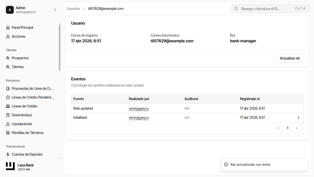 Verificar actualización de roles