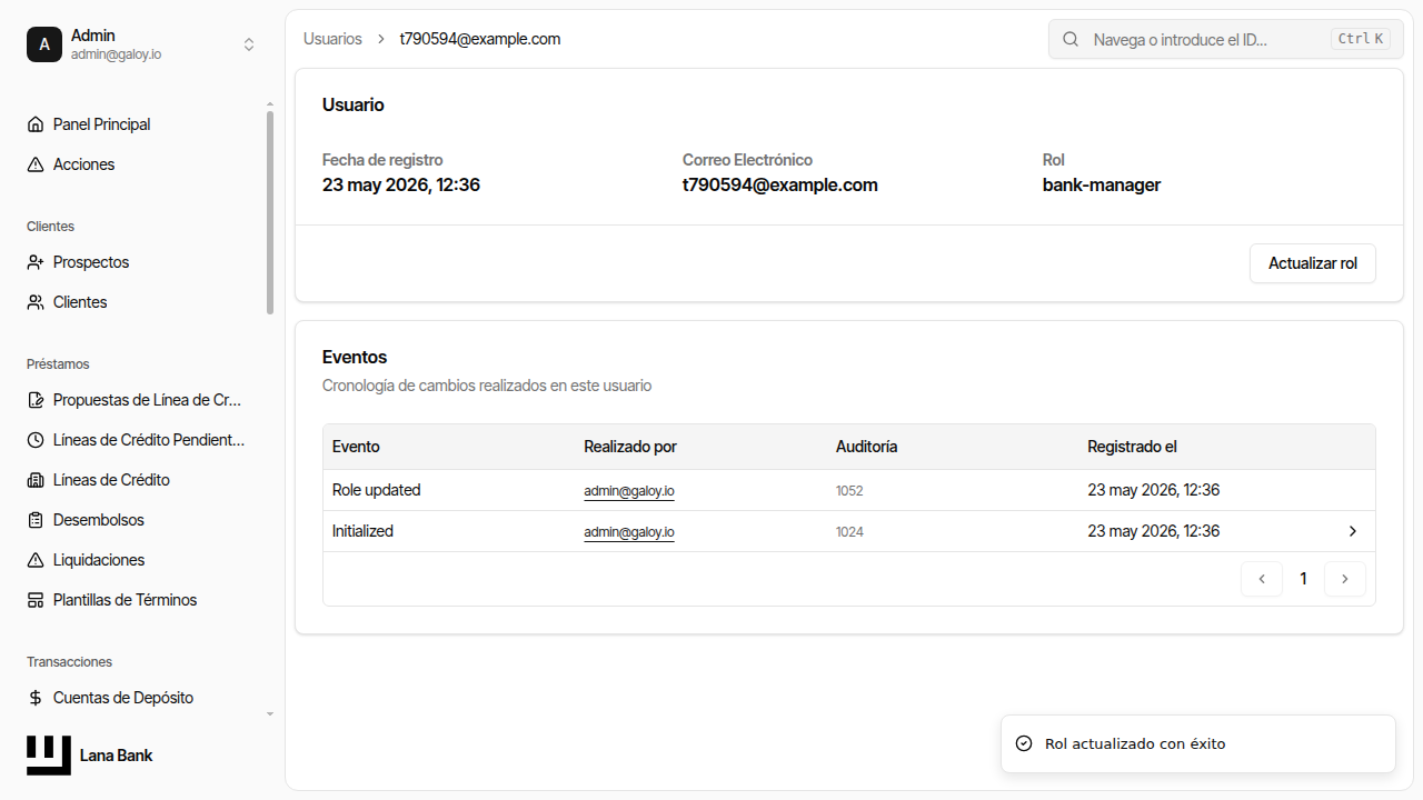 Verificar actualización de roles