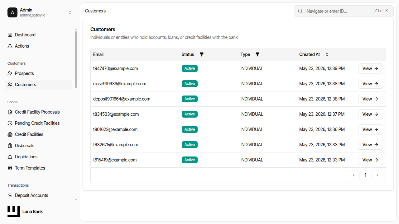 Customer visible in list