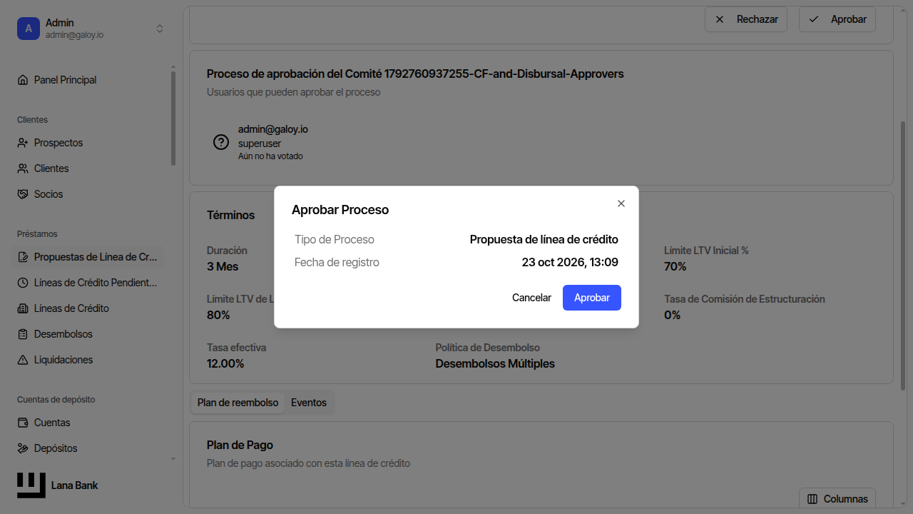 Diálogo de aprobar propuesta