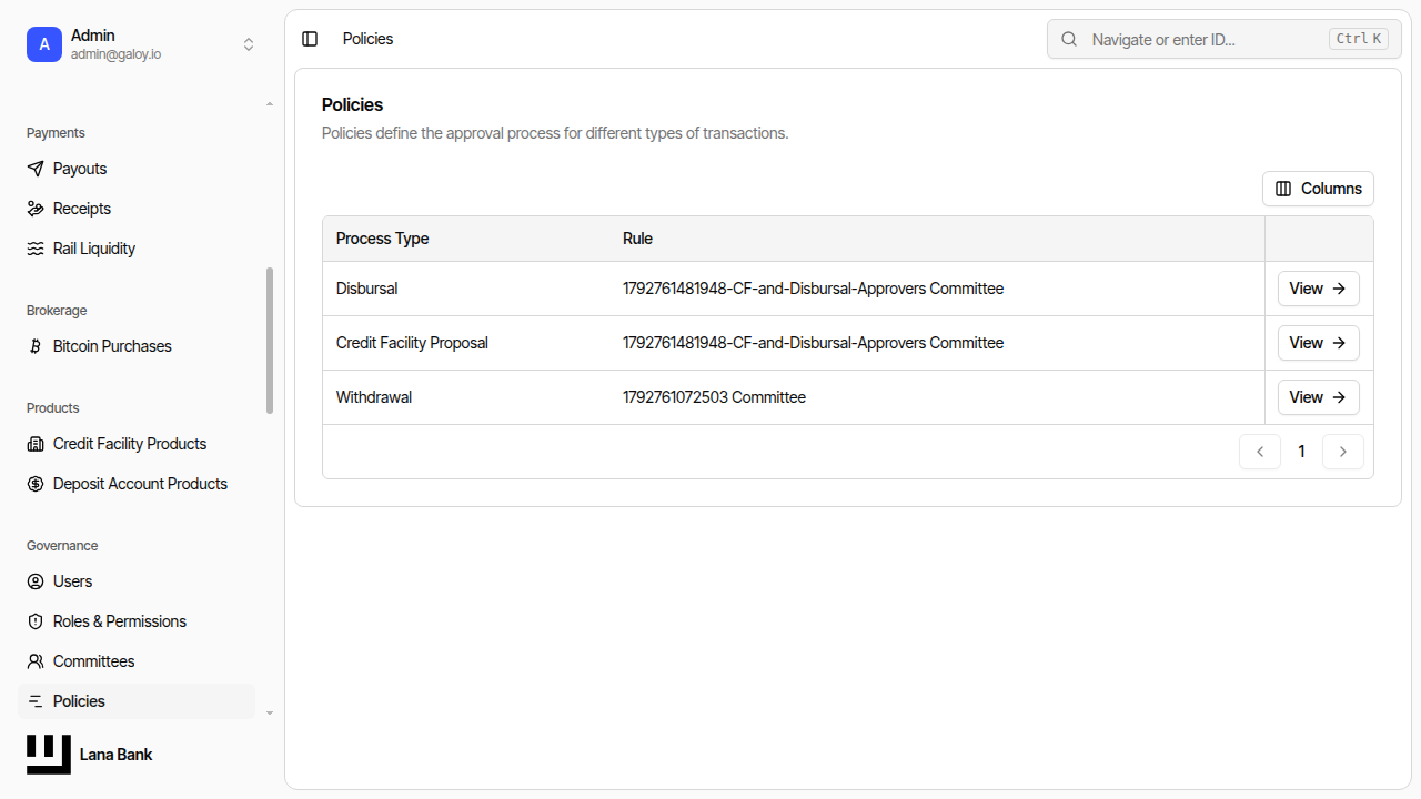 Visit policies page