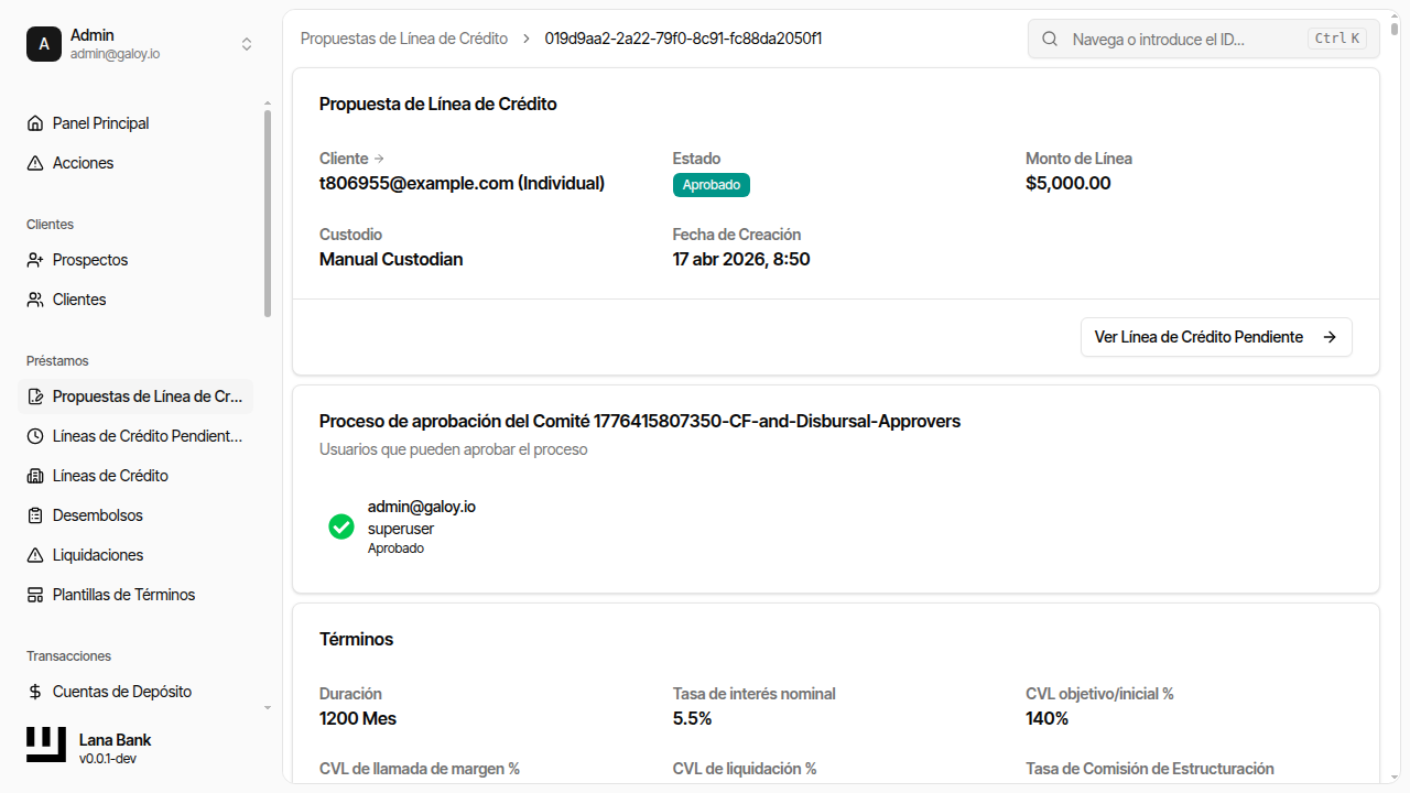 Botón ver facilidad pendiente