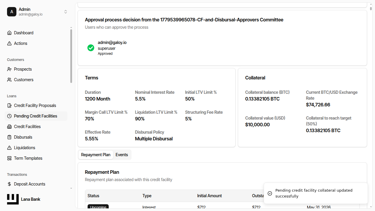 Collateral updated