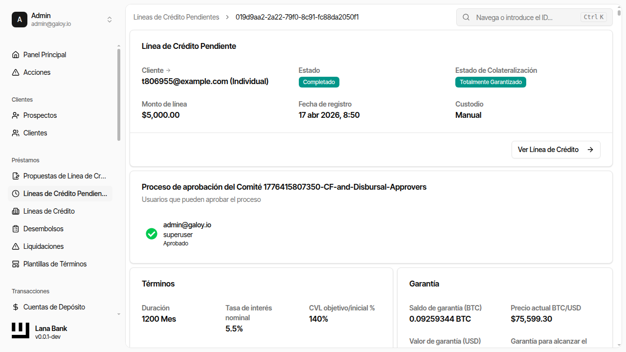 Facilidad pendiente completada