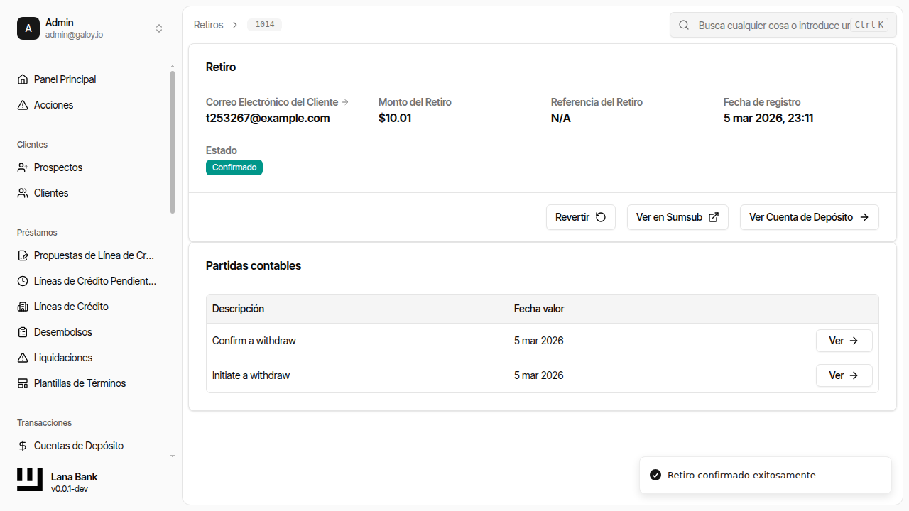 Estado retiro aprobado