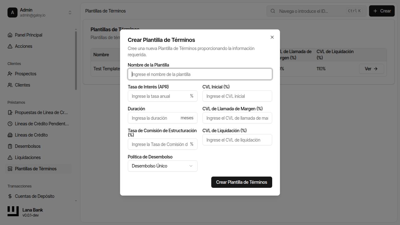 Clic crear plantilla