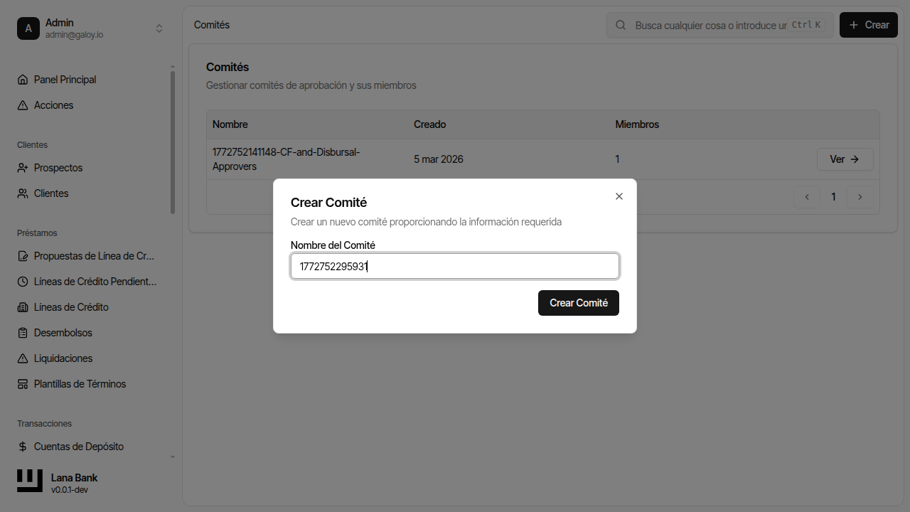 Completar nombre comité