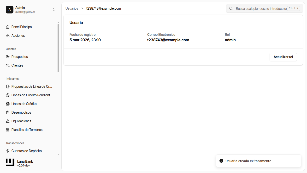 Verificar usuario creado