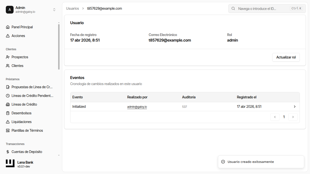 Verificar usuario creado