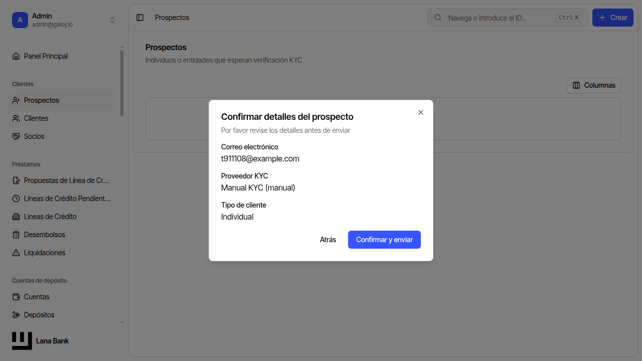 Revisar detalles del prospecto